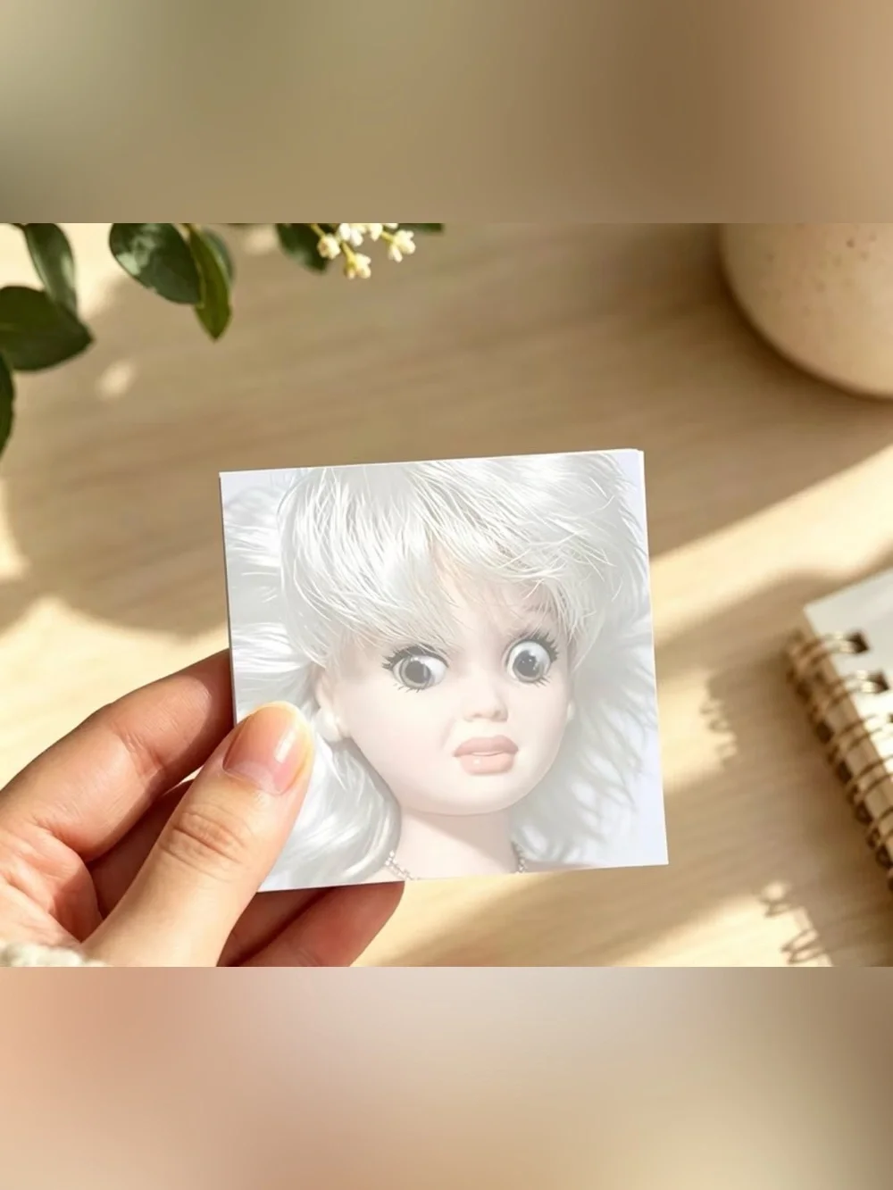 Funny Doll Face Sticky Notes - 50 Sheets